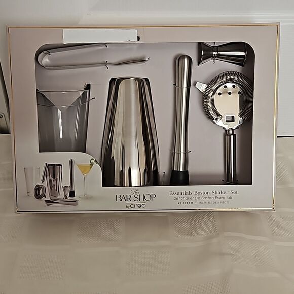 The Bar Shop By Ciroa Essentials Boston Shaker Set 6 Piece Set Silver - Picture 16 of 16